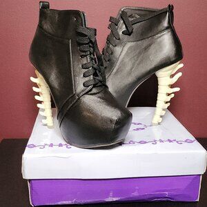 Skeleton Bones Heel - Gothic Boots - Size 38